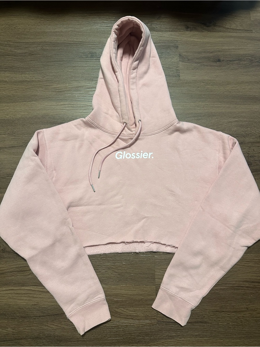 Glossier Pink Cropped Hoodie